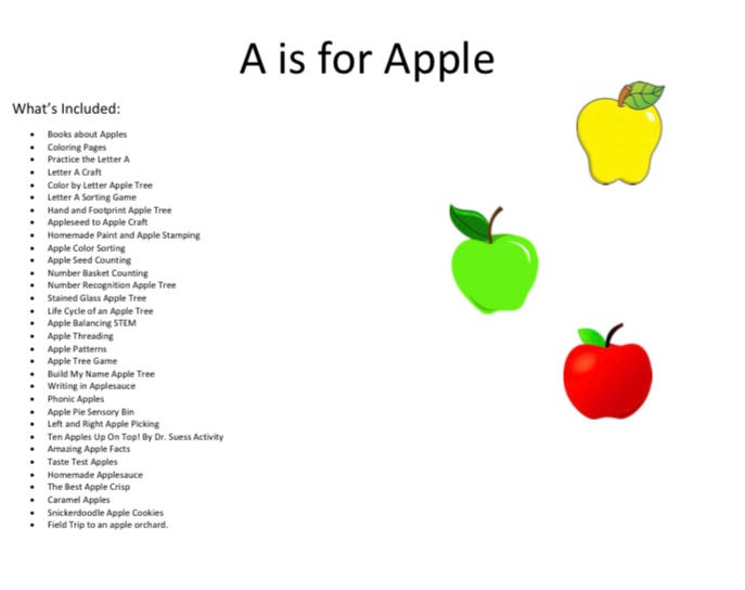 A is for Apple Activity Booklet - Etsy