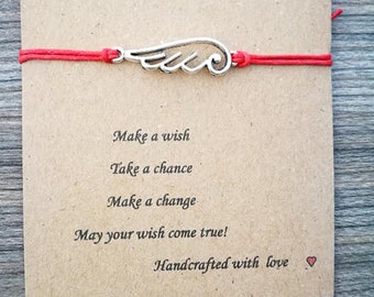 Pulsera del ángel guardián, pulsera de la fe de la pulsera del ala, regalo de Navidad, pulsera de la amistad, recuerdo cristiano de la pulsera