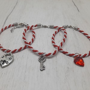 1 martenisas bracelet Martenitsa Bulgarian Marteniza Baba Marta Day march Handmade bracelet Rose Traditional Bulgarian Martenitsa