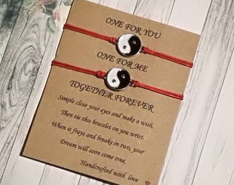 Yin Yang Wish bracelet, Tin Yang Gift, Yin Yang Jewelry, Yin Yang Symbol, Feng Shui Gift, Custom Yin Yang Gift