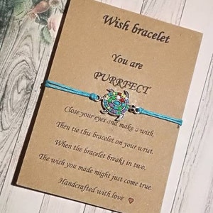 Turtle Wish bracelet, Turtle Gift, Turtle Jewellery, Turtle Charm, Turtle Bracelet, Fuuny Bracelet,