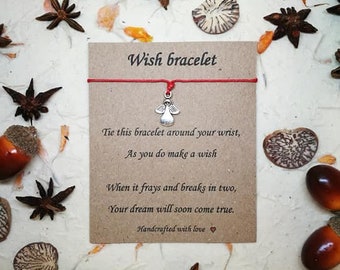 Schutzengel Armband, Engel Wunsch Armband, Thinking of You Karte, Engel Freundschaftsgeschenk, Engel Armband