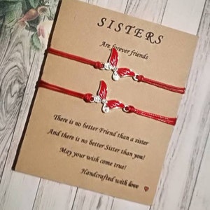 Sorella Regalo Sorella Braccialetto, Sorelle Amici Per sempre Regalo per La Carta Sorella, Amicizia Wish Bracelet, Birfhday Regalo Infinito Braccialetto