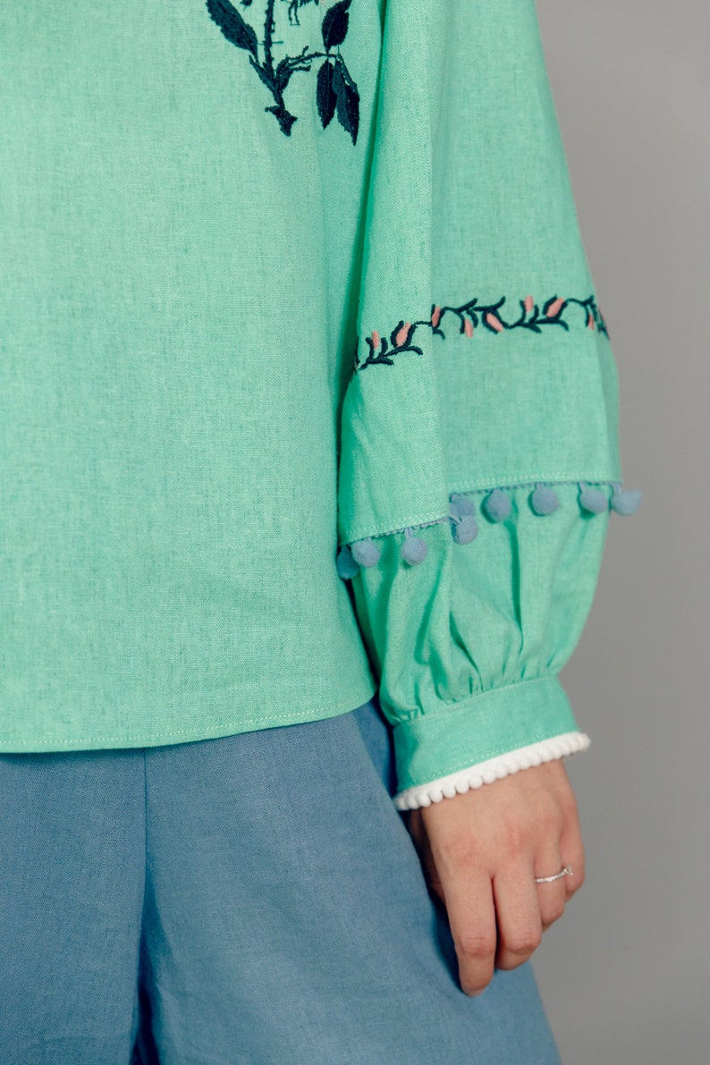 womens blouse for gift Mint women Blouses holiday blouse, womens blouse