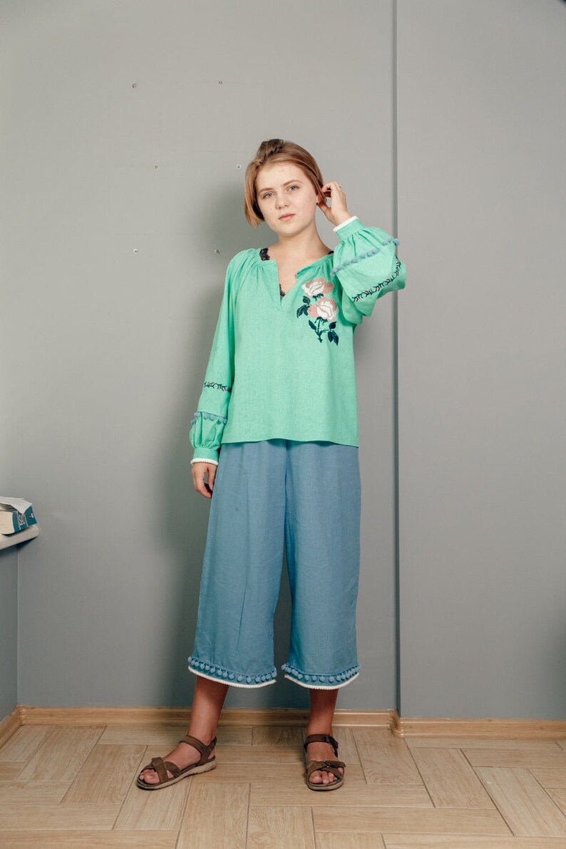 womens blouse for gift Mint women Blouses holiday blouse, womens blouse