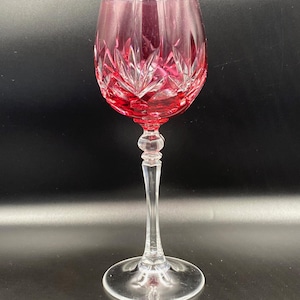 Vintage Crystal Wine Glass Large Golden Red Wine Glass Handmade crystal NACHTMANN Germany glass 21cm; 8.5 in Excellent condition Heavy glass