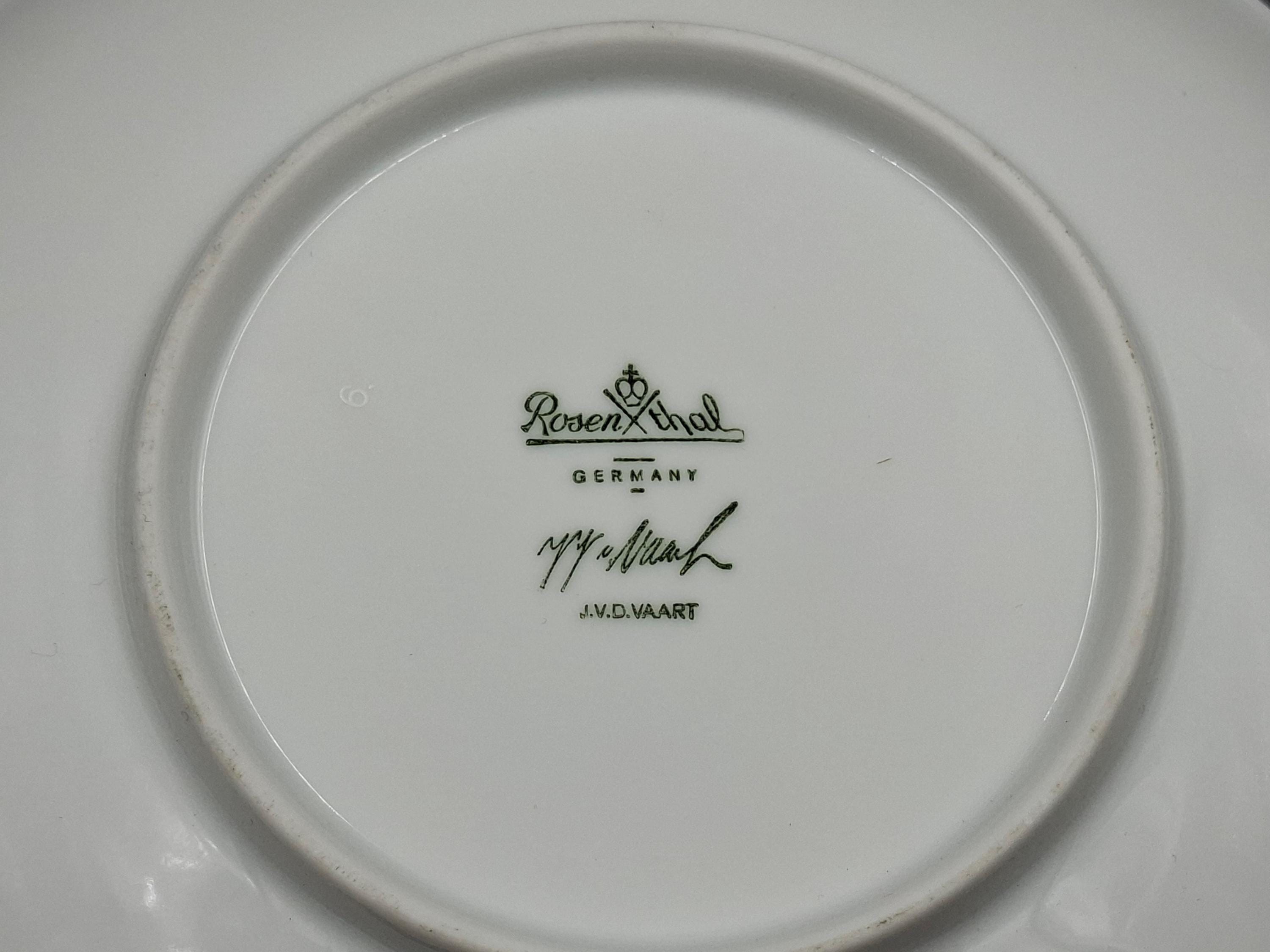希少！サイン入りRosenthal Brigitte DoegeコラボJVD 皿 Vintage Rosenthal JVD Vaart Brigitte Doege Plate Germany 1980s