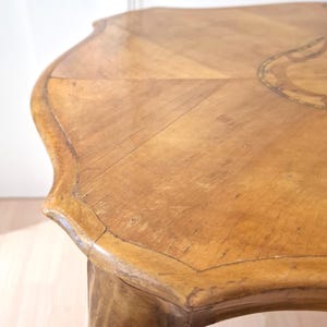 French Rococo Style House Vintage French Rococo Style Walnut Marquetry Side Table, Mid-century ...
