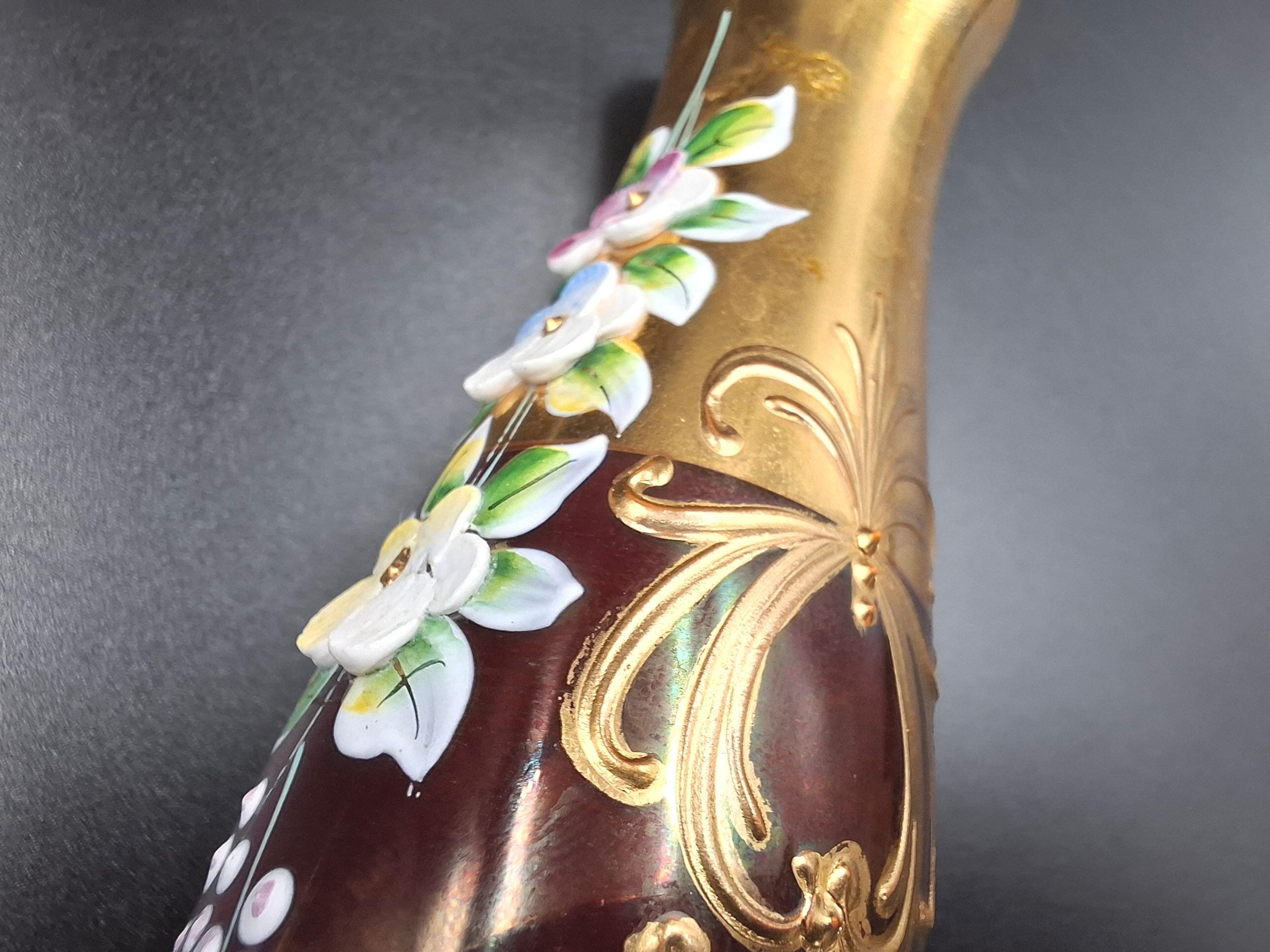 チェコスロバキア(ボヘミア)の花瓶 チェコスロバキア 花瓶？ ボヘミアガラス ボヘミア花瓶 チェコ