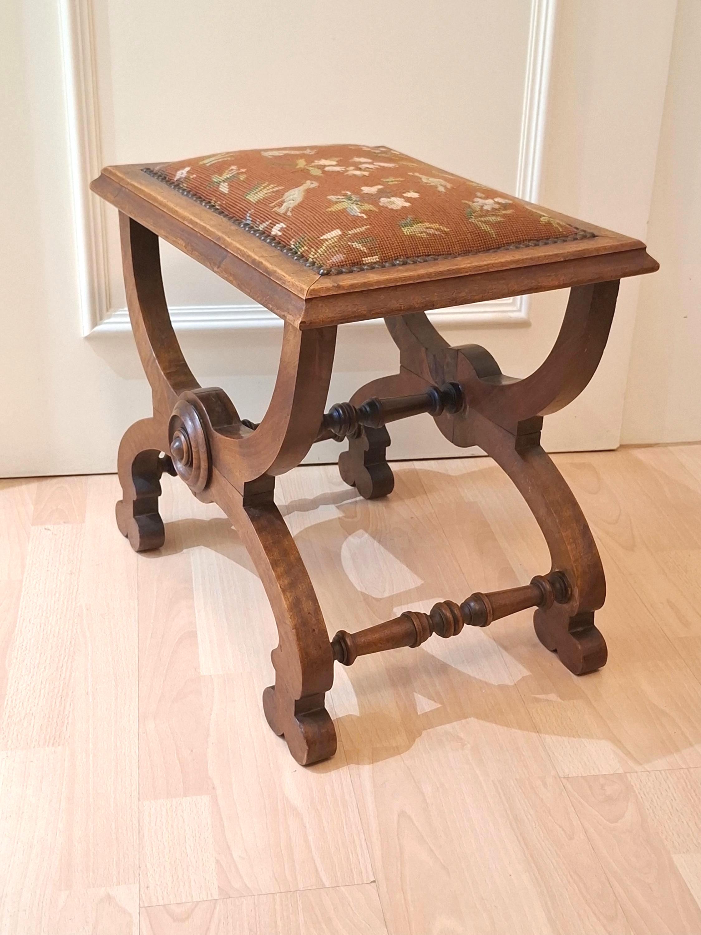 Antique X Frame Stool - Etsy