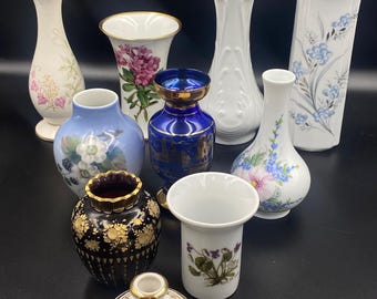 Sale! 10 pieces of Vintage vases Made in Germany 1960/70s. Condition Excellent In one lot gift for collector! Cobalt