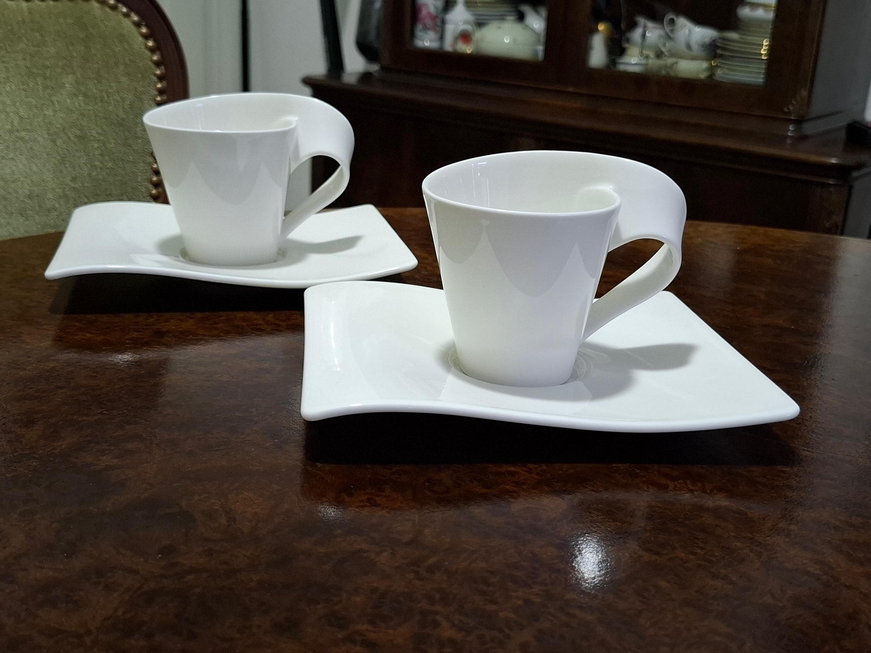 Set 2 Pair New Wave Villeroy & Boch Germany Coffee Cappuccino Cups