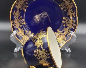 Vintage Pairs Lindner Kueps Bavaria Echt Kobalt Coffee Cups and Saucer. Germany, 1930s