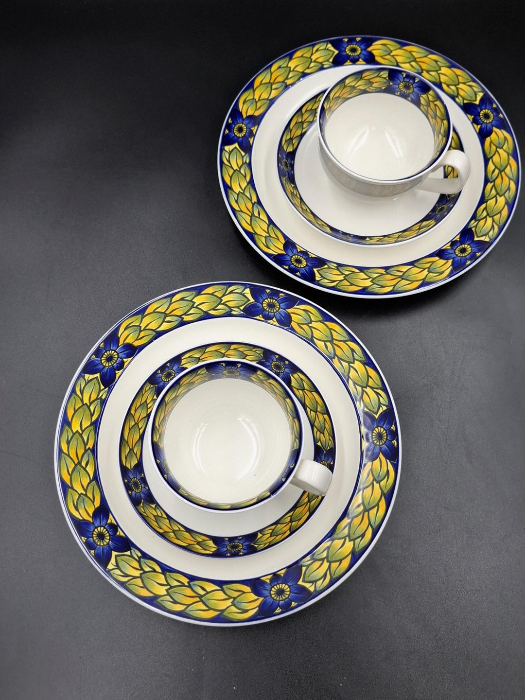 Royal Copenhagen Blue Pheasant Set 2 Trio Vintage Tea Coffee Сup