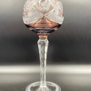 Vintage Crystal Glass White wine Vereinigte Lausitzer Glaswerke AG Germany 1970s 21cm 8.3inch Excellent