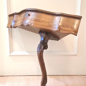 Antique French Provincial Corner Console Table - Rococo Style - Hand-Carved Walnut - Mid-20th Century Romantic Decor