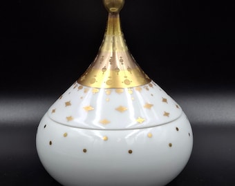 Vintage ROSENTHAL Jewelry Box Studio-Line Zauberflöte Magic Flute Gold Painting Casket Trinket Box Björn Wiinblad Germany 1970 Rare Exellent