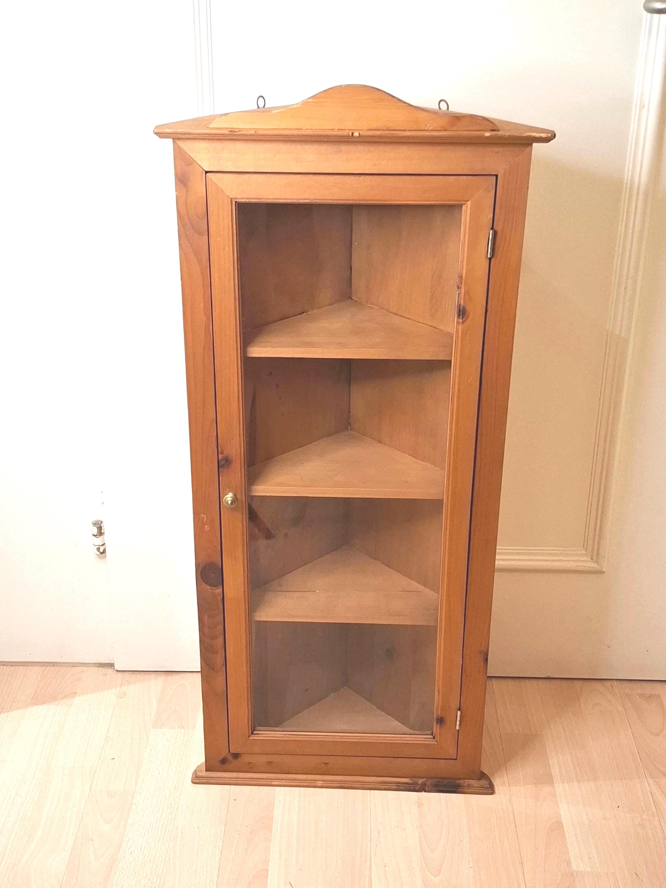 Antique corner cabinet with glass doors - Etsy 日本