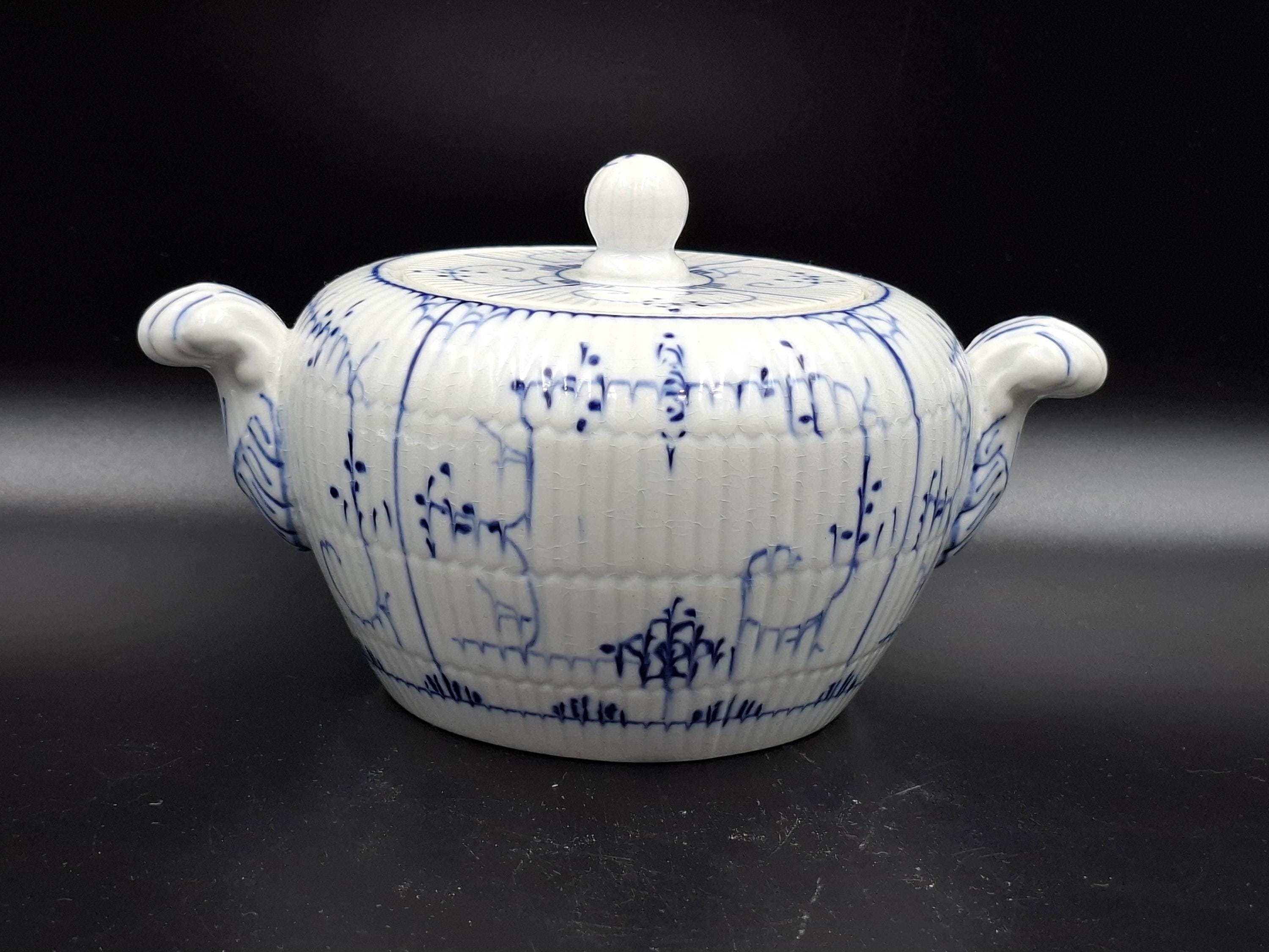 Late 19th Century Antique Villeroy & Boch Dresden Porcelain Sugar