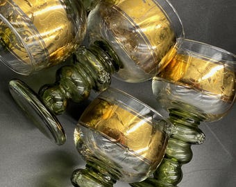 ヴィンテージセット 4点セット レーマーグラス グリーン 吹きガラス