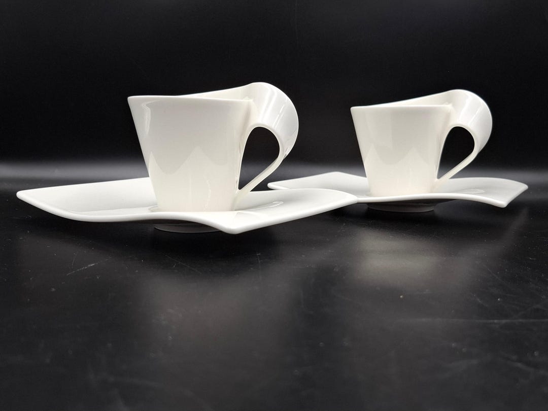 Set 2 Pair New Wave Villeroy & Boch Germany Coffee Cappuccino Cups