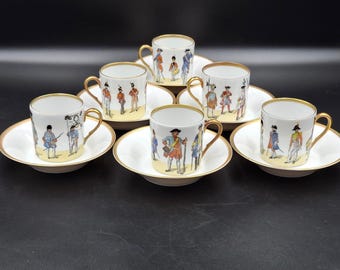 Vintage Langenthal Porcelain Tea Cup & Saucer Set: Swiss 1970s Costumes