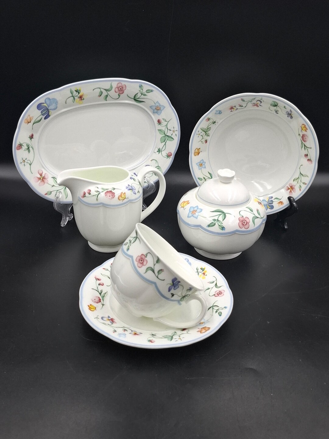 Vintage Villeroy & Boch Mariposa Bone China 6pc Serving Set, W