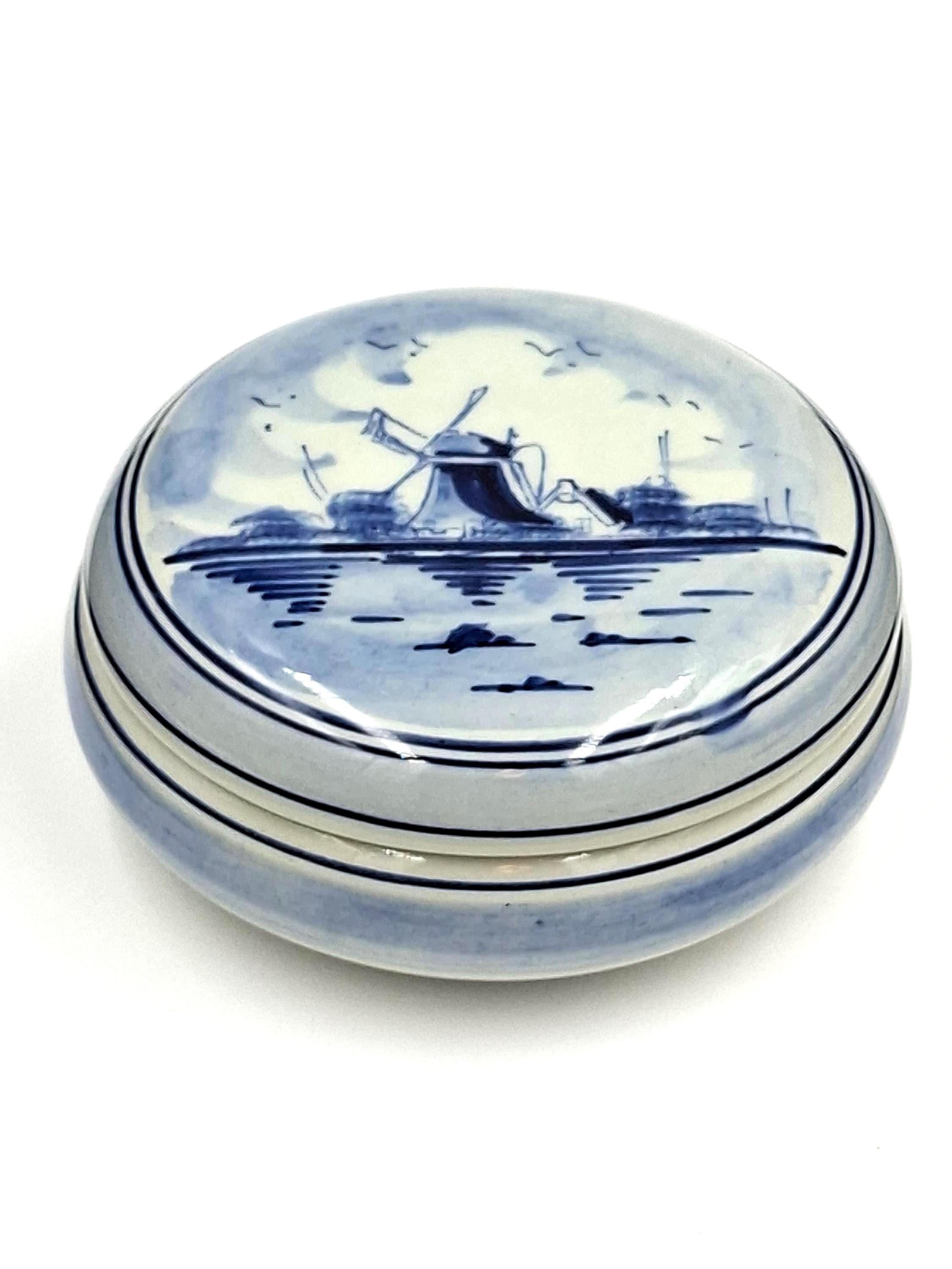 オリジナルデルフトブルー陶器 宝石箱 棺 小物入れ オランダ製 1960 