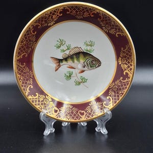 Vintage Mini Wall Plate Fish Perch Durability England Royal Falcon Ware 1920s D 12.5cm 4.2/3 inch Exellent