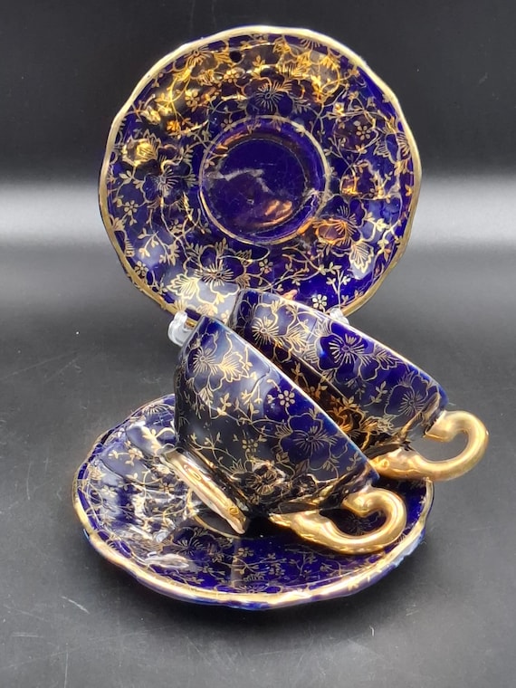 Vintage Set 2 Two Pairs Mayer Wiesau Coffee Mocha Сup Saucer