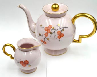 Gio Ponti Johann Haviland Coffee Set: Antique Pink Porcelain, 1920s Barbara Model