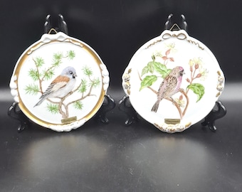 Vintage Pair Wall Decor Hand Painted Porcelain Hanging Plates Artist Emy Zangerl