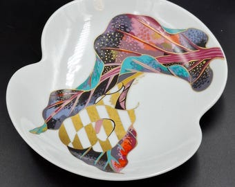 希少！サイン入りRosenthal Brigitte DoegeコラボJVD 皿 Vintage Rosenthal JVD Vaart Brigitte Doege Plate Germany 1980s