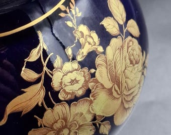 Vintage Echt Cobalt Porсellan Vase Bareuther Waldsassen Gilding 22