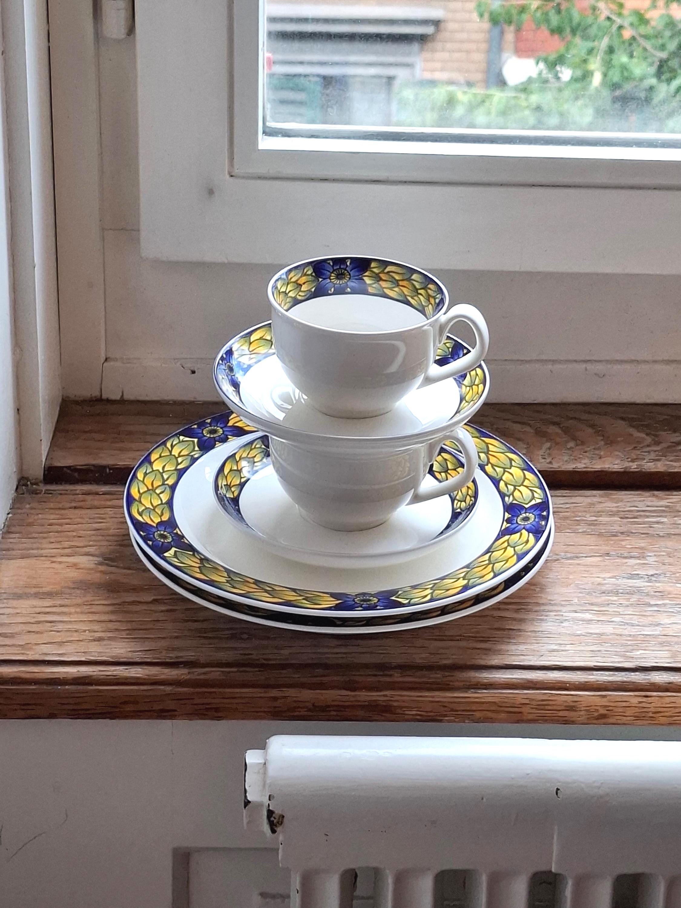 Royal Copenhagen Blue Pheasant Set 2 Trio Vintage Tea Coffee Сup