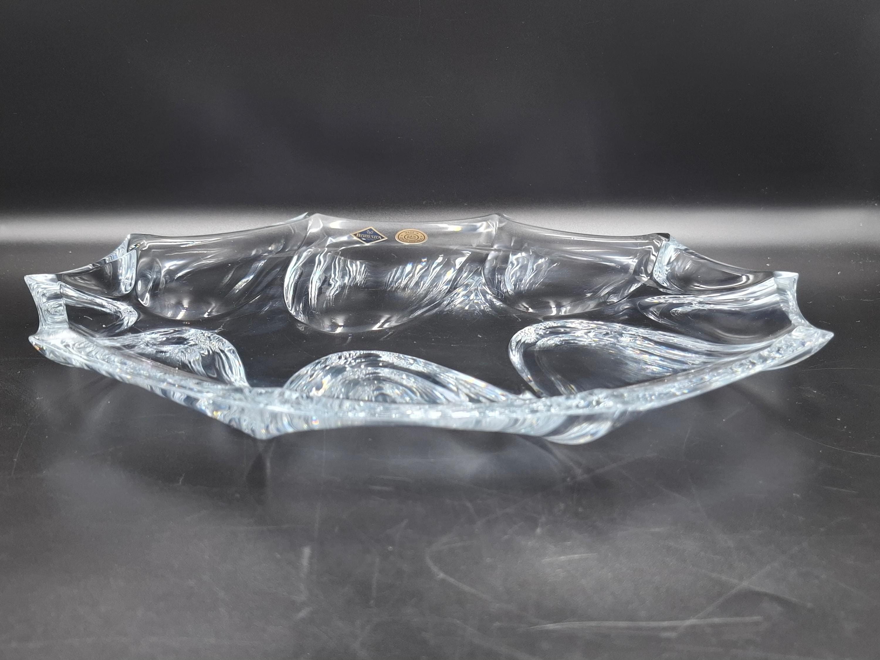 ヴィンテージ ボヘミア クリスタル ボウル プレート CALYPSO