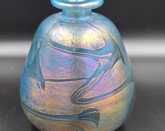 ヴィンテージ ムラーノガラス グリーン花瓶 イタリア 1960年代 吹き