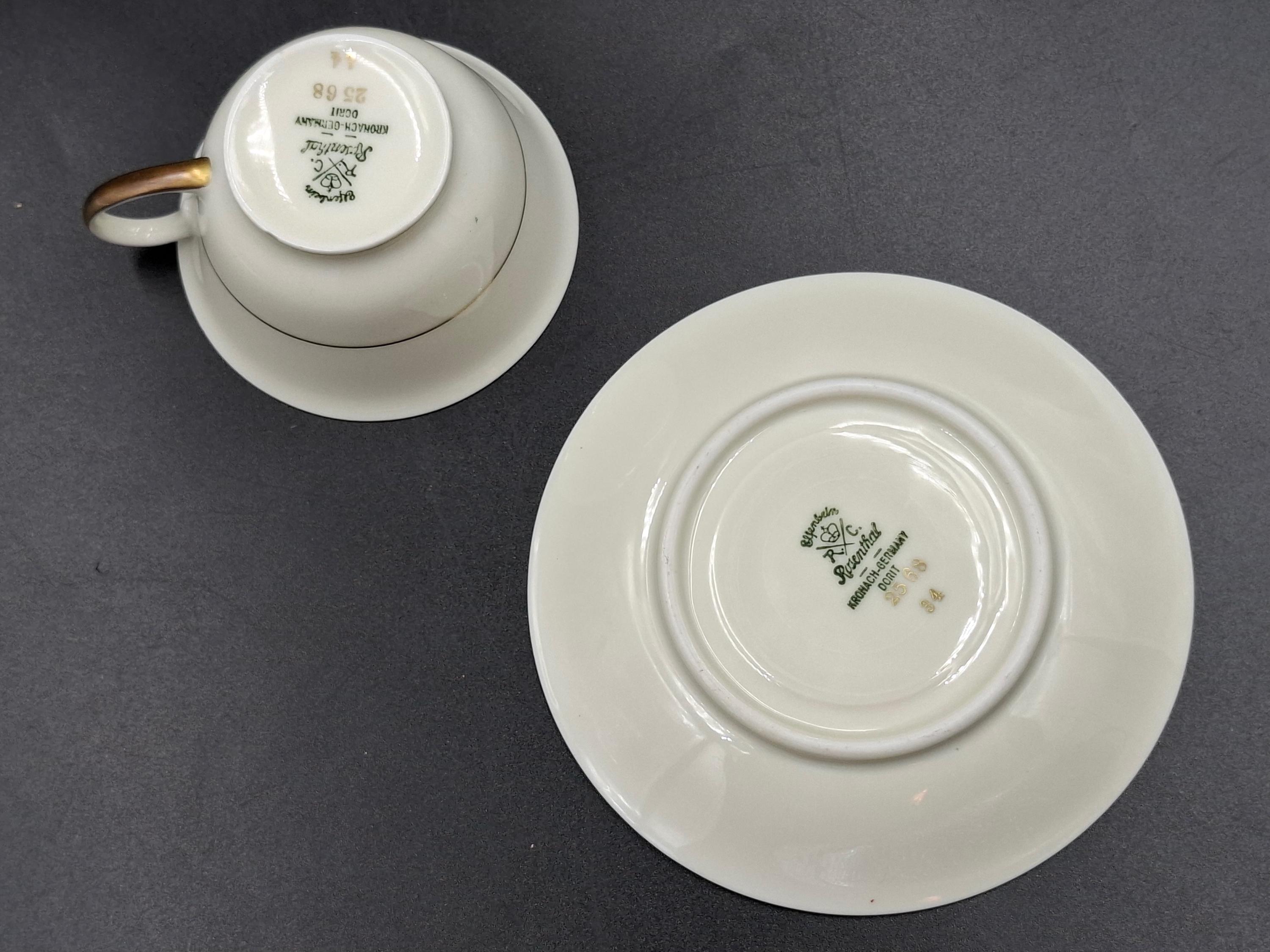 Antique Pair Rosenthal Coffee Tea Сups Saucers Kronach Germany