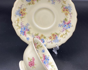 Piattino da tè e caffè vintage in porcellana Thomas Bavaria Germania anni '40 decorato con motivi floreali di fiori di campo in porcellana casearia Eccellente