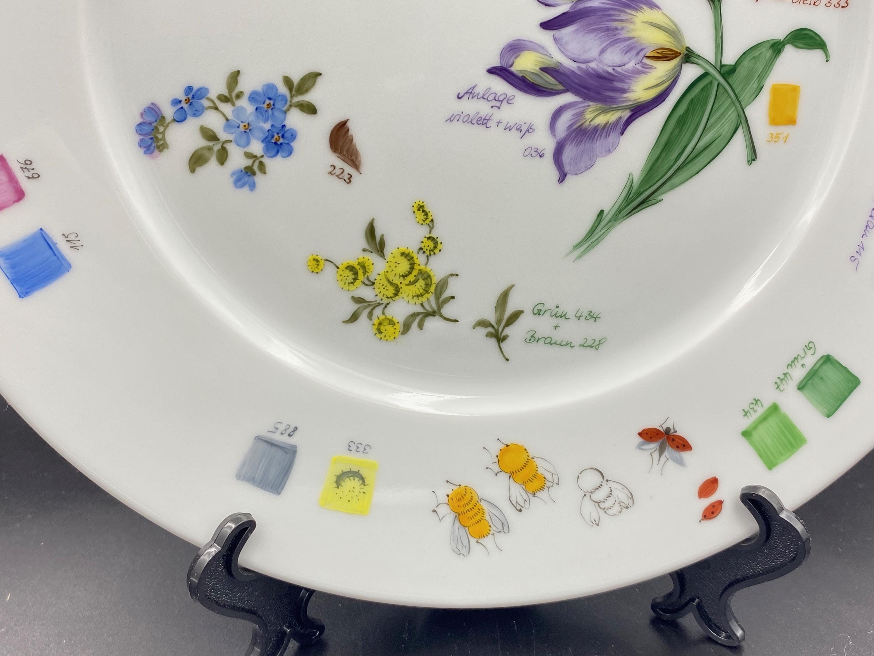 Collectible Big Plate Atellier Meissen Elisabeth Von S Insects and