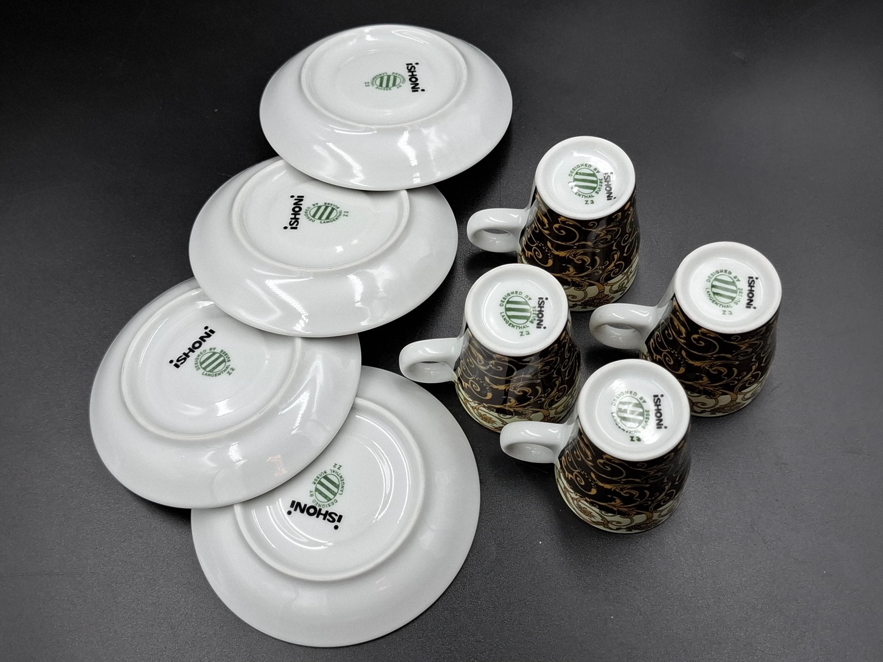 Vintage Set 4piec Tea Coffee Сup Saucer Langenthal Suisse