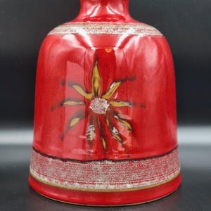 Vintage Ceramic Red Glaze Vase Fat Lava Ilkra Edelkeramik Germany 1970s Excellent! H 19cm 7 1/2in Decor Spider or Star Sign RARE