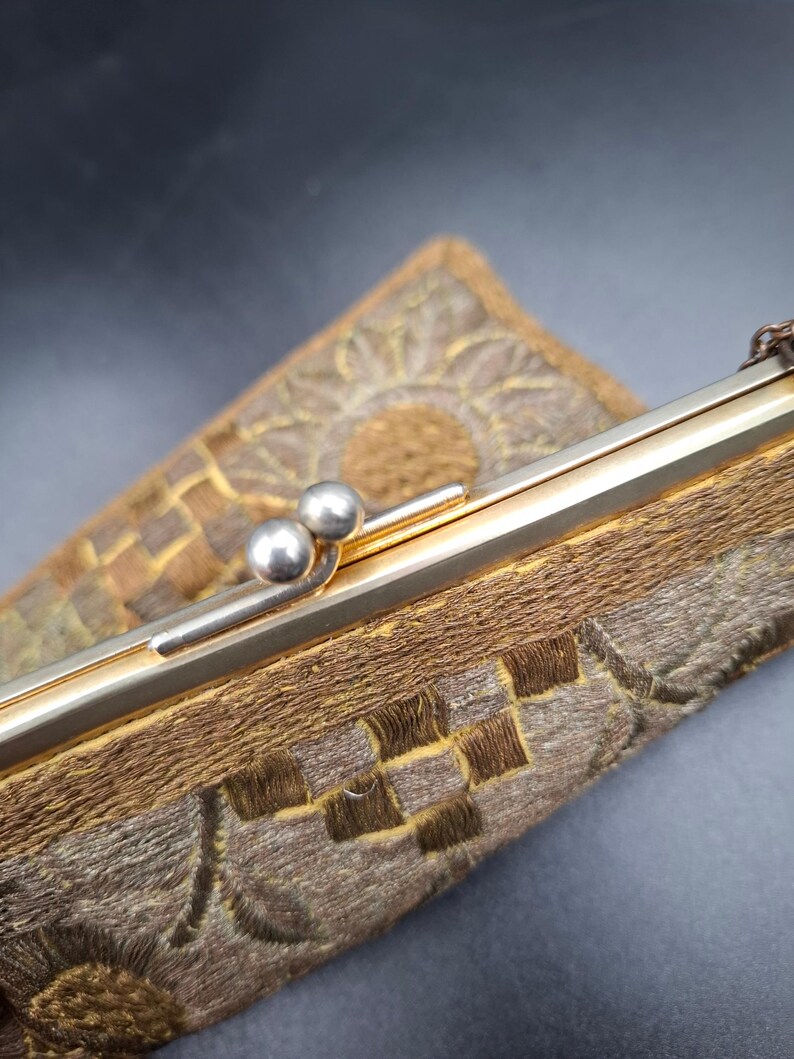 Antique 19th Century Vintage Clutch Bag With Metal Clasp and Chain ...