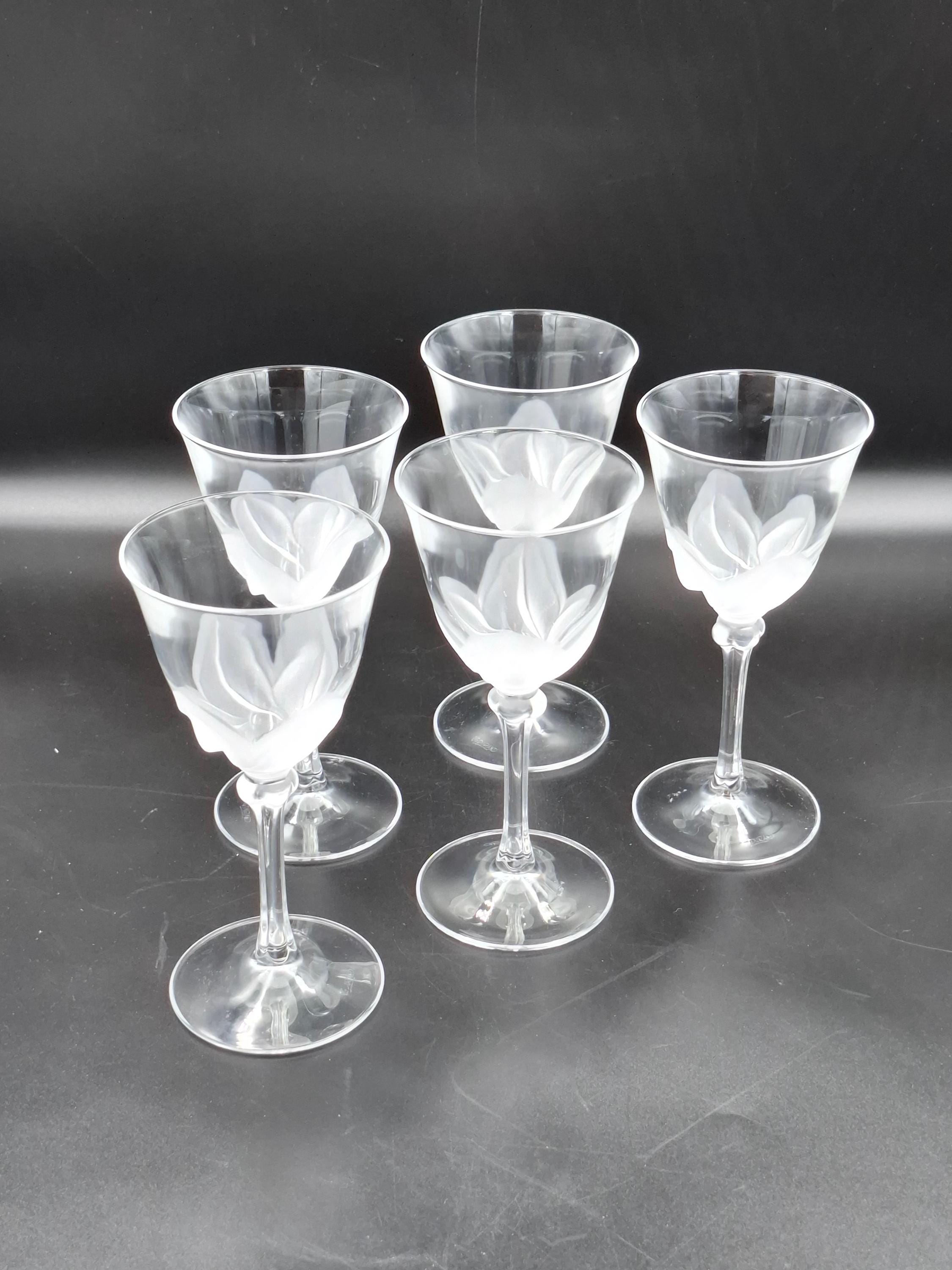 Stunning Delicate Vintage Crystal Glasses Set 5 Piec Florence D