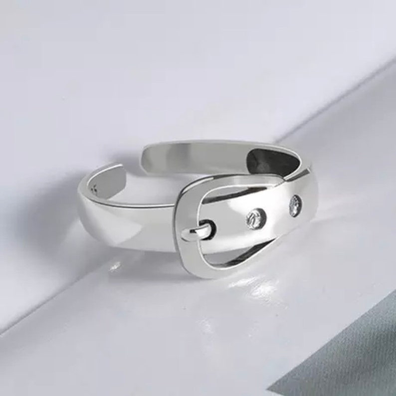 Silver Belt Style Open Ring
