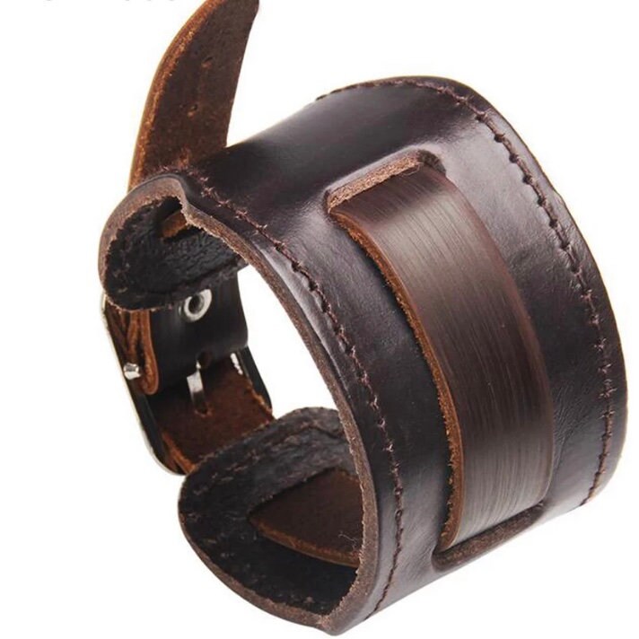 Wide Cuff Vintage Leather Bracelet - Etsy UK