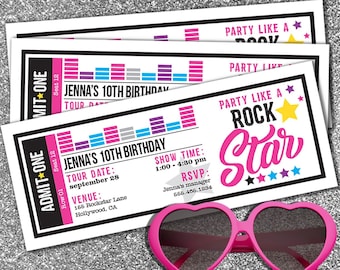 Rockstar Birthday Party Invitation - Instant Download with Editable Text