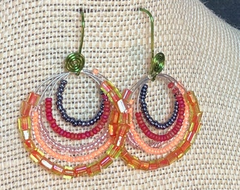 Bright Glass Loops Earrings