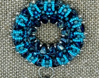 Beaded Amulet with Chain Fringe