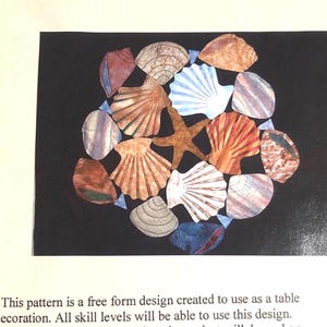 Shell Table Topper Pattern: 34&quot; Round Freezer Paper Appliqué (PDF Pattern)